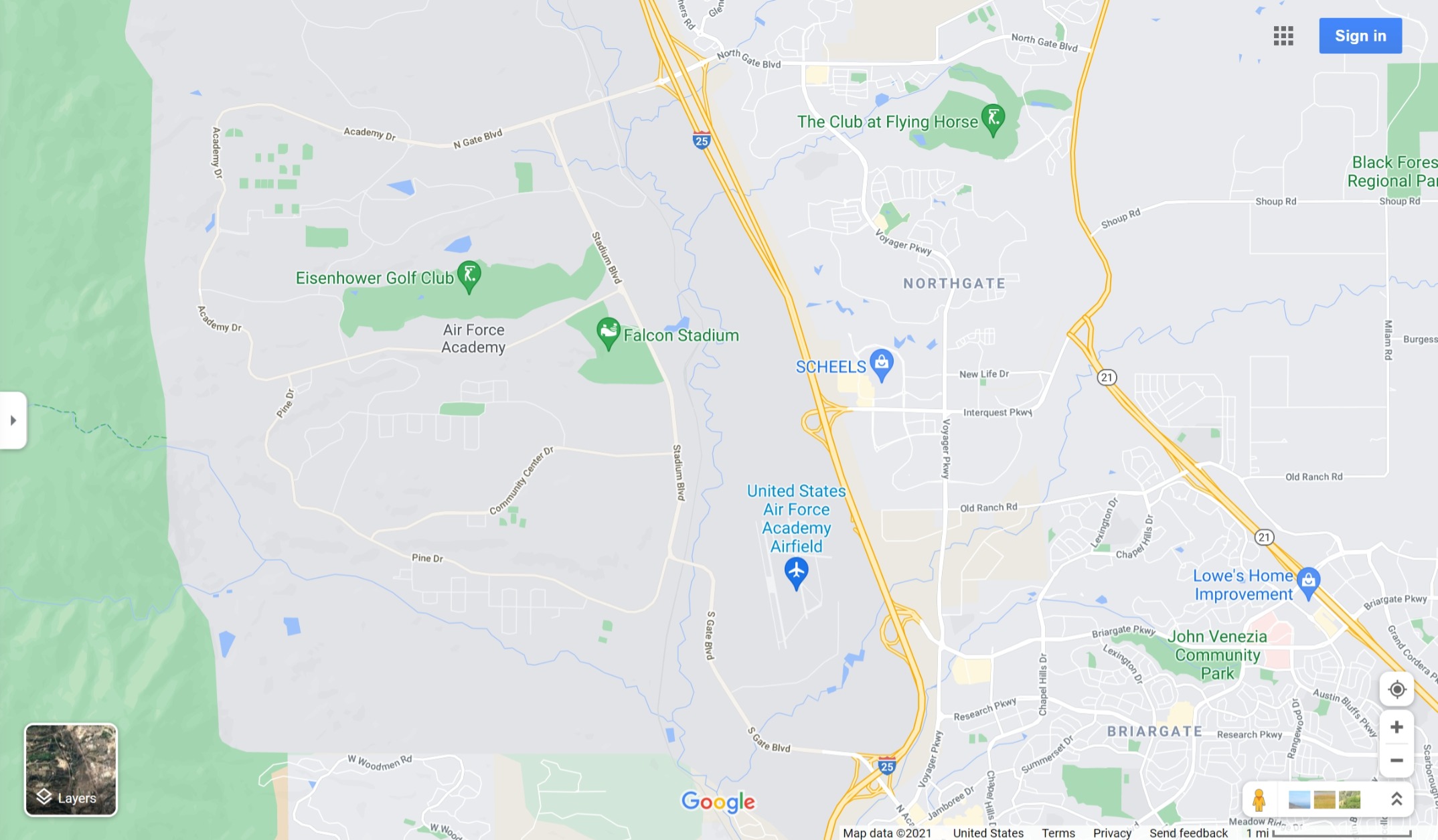 Google Map of USAFA